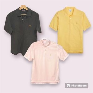 Bundle: 3 Brooks Brothers Golden Fleece Polo Size Small - Yellow, Grey, Pink